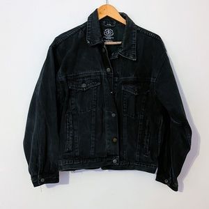 Vintage Monte Carlo 100% Cotton oversized black denim jacket